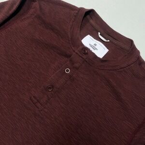 Reigning Champ Long Sleeve Henley Shirt Men's Medium‎ Wine Red MADE IN CANADA